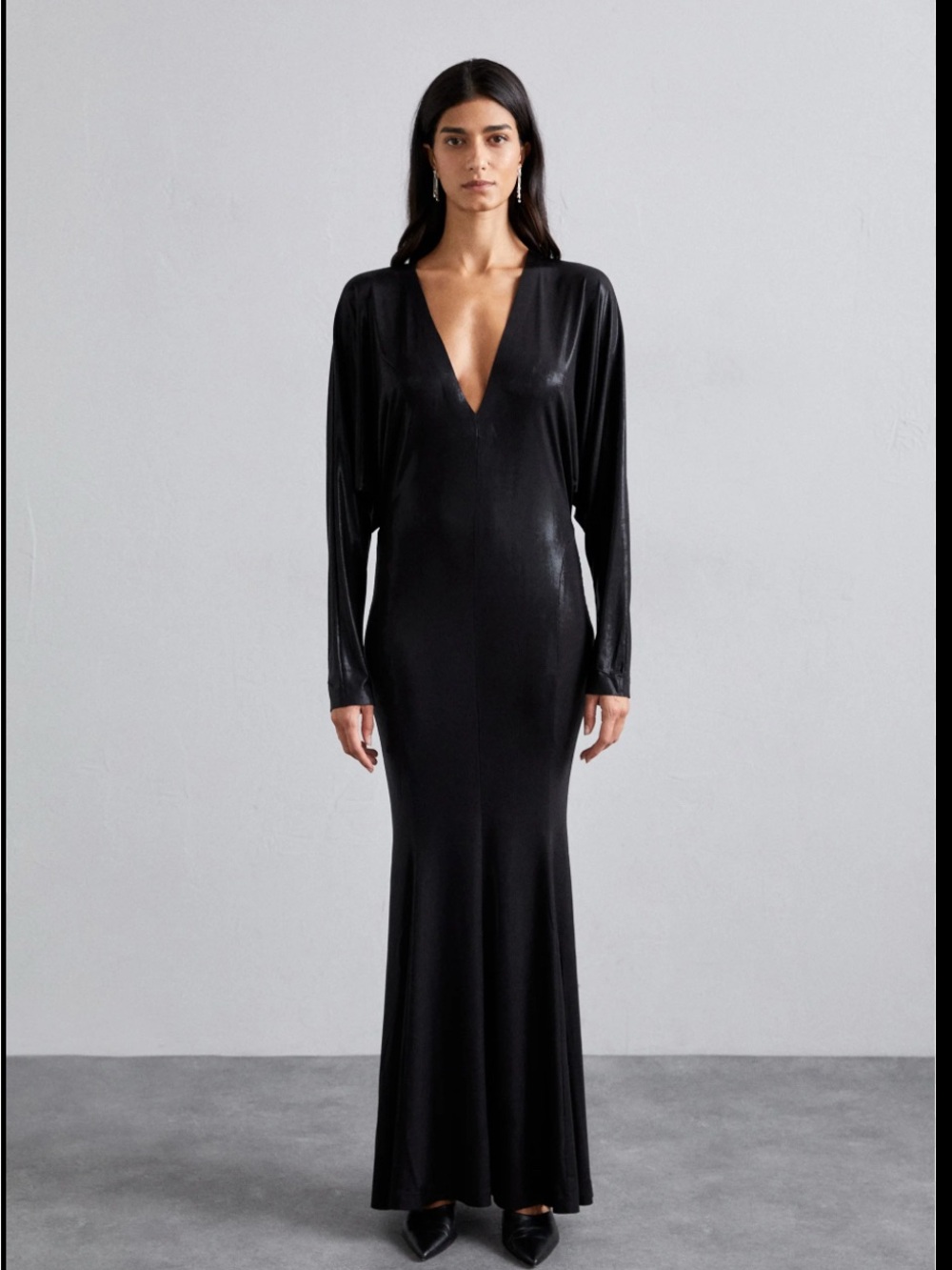 Norma Kamali Dolman Fishtail Gown Jersey Dress- Retails $255